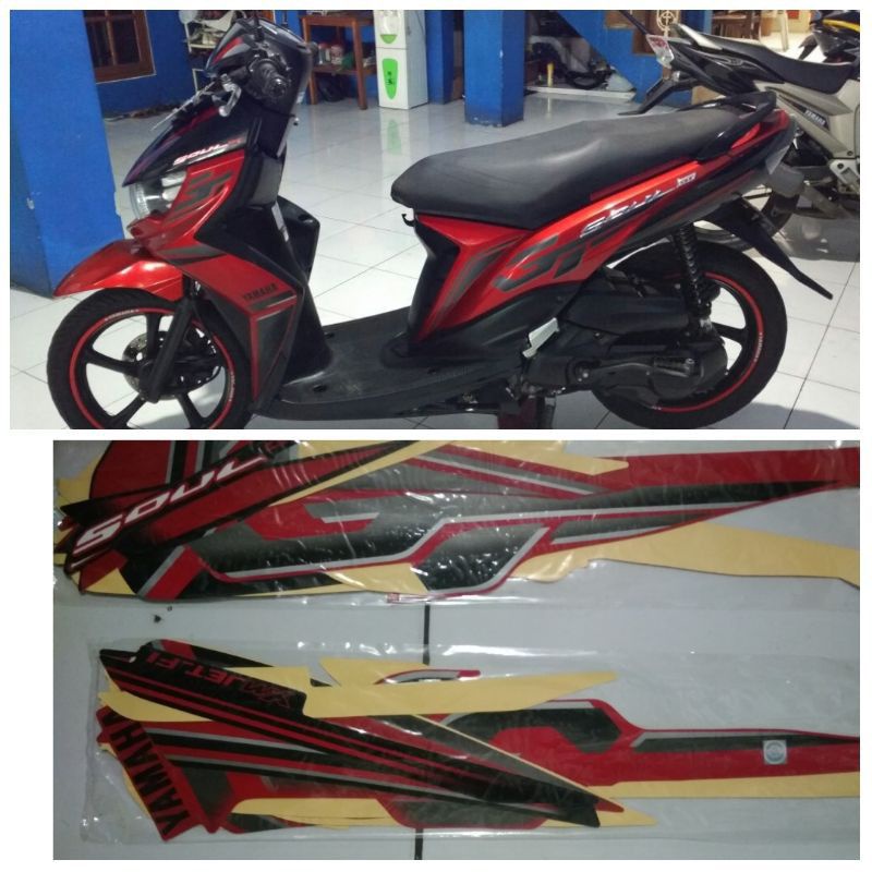 setriping Lis Mio soul GT 2013 merah