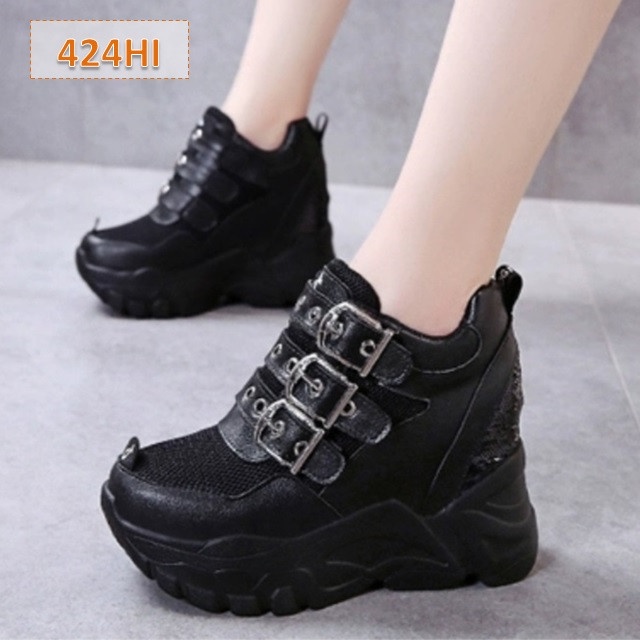Sepatu Wanita Boots Wedges Hak Dalam 3G Detonator - 424 - Hitam, 37