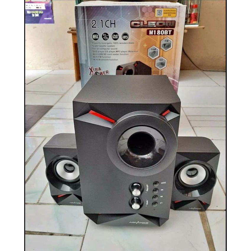 SPEAKER ADVANCE CLEON M180BT Bentuknya Modern, Bass nya Mantap, Support Bluetooth ,TF, FM, USB, RMS 45W - (speaker bluetooth/ speaker aktif/ speaker super bass/ berkualitas tinggi