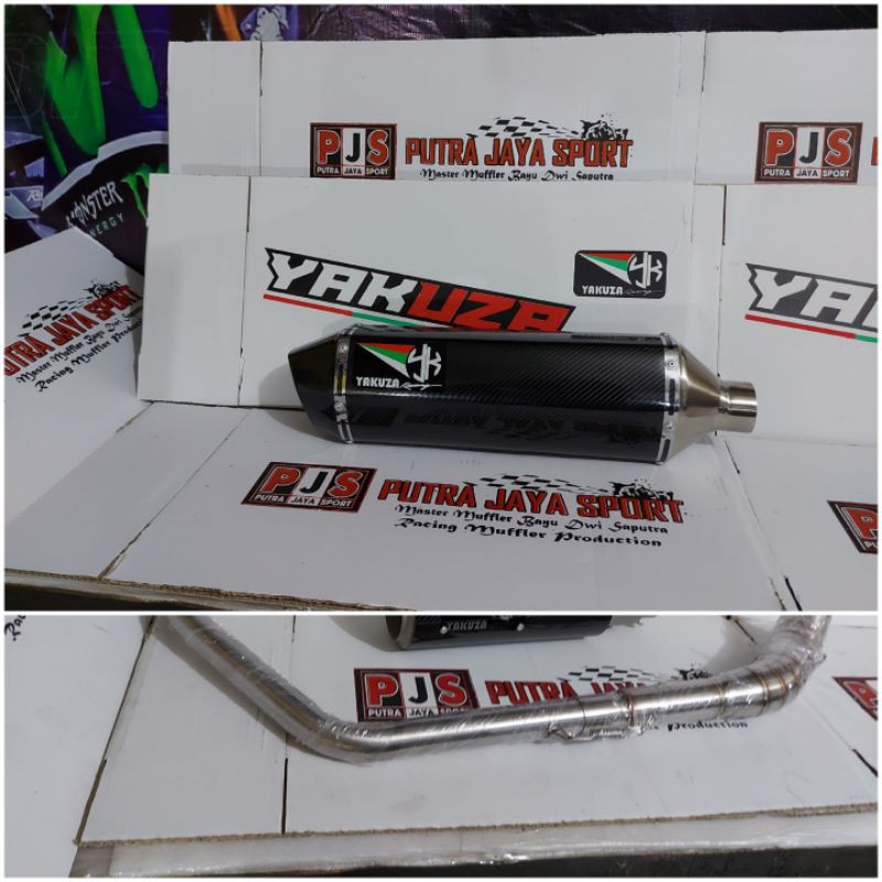 knalpot yakuza carbon for Gsx 150 /R15/cbr150 ( full system pnp )