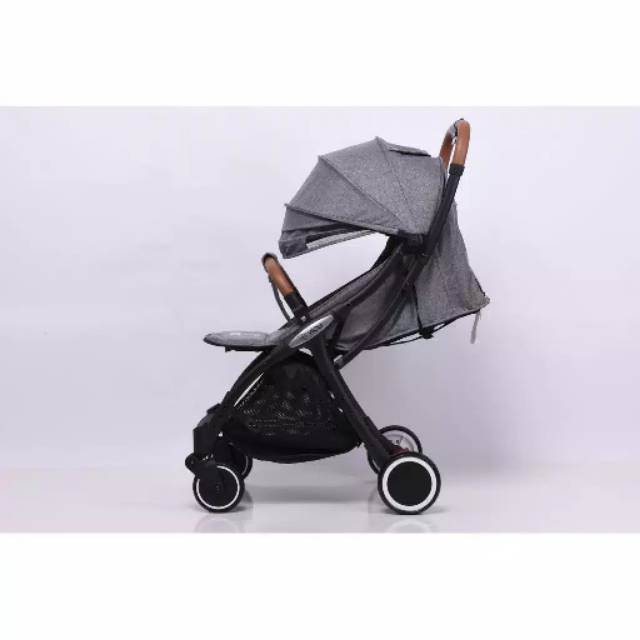 Violi Stroller : Auto Fold Gray / Black – Kereta Dorong Bayi