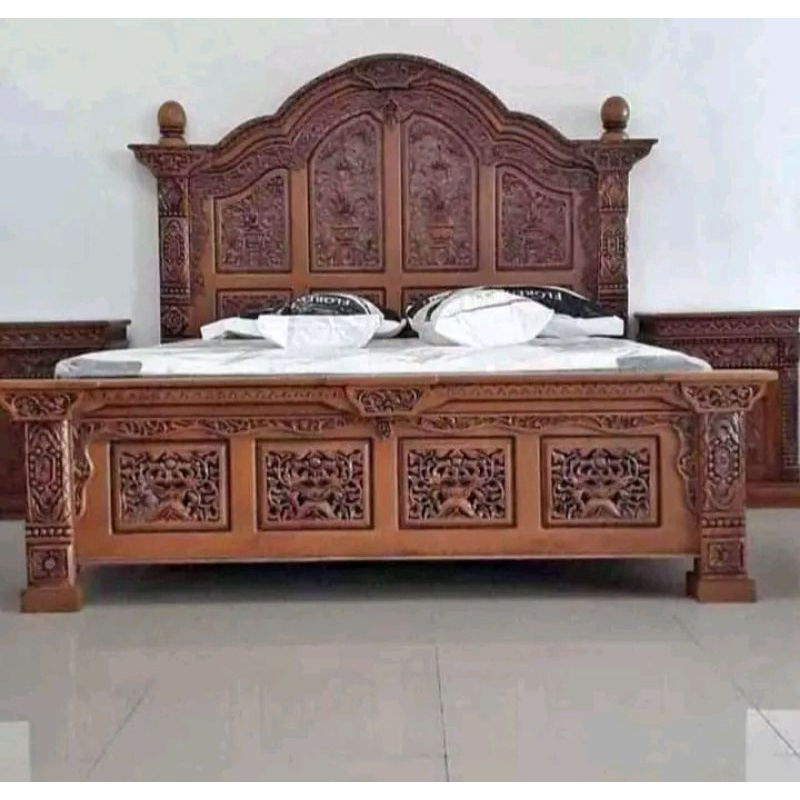 tempat tidur jati ukiran mewah jepara