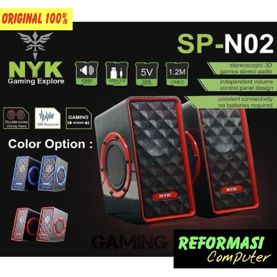 Speaker Portable Stereo Bass NYK N02 - Merah