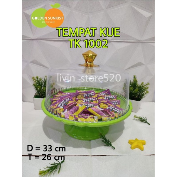 Tempat Kue Bolu Akrilik TK 1002 Golden Sunkist