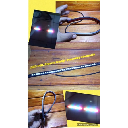 Lampu Variasi Motor LED DRL Elastis Kedip-running otomatis RGB