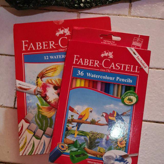 Watercolours 12 Warna/Cat Air 12 Warna Faber Castell FREE Palet & Kuas ...