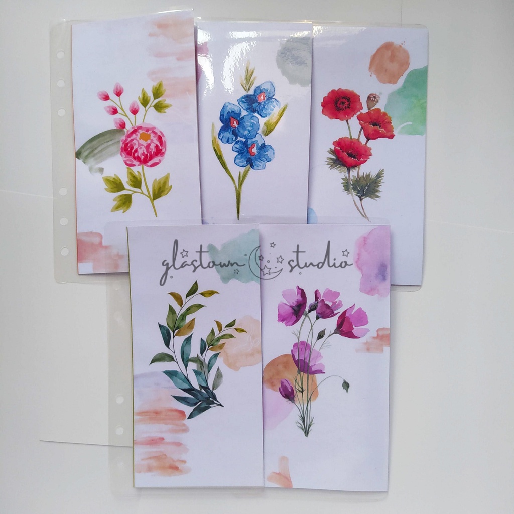 

Cash Envelope / Money Envelope / Amplop Uang Budgeting A6/Personal Binder Tema Bunga minimalis