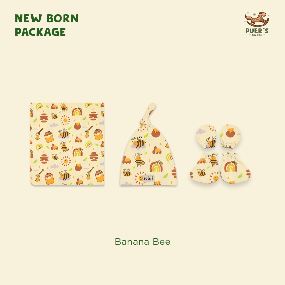 NEWBORN PACKAGE (SWADDLE SET) BANANA BEE