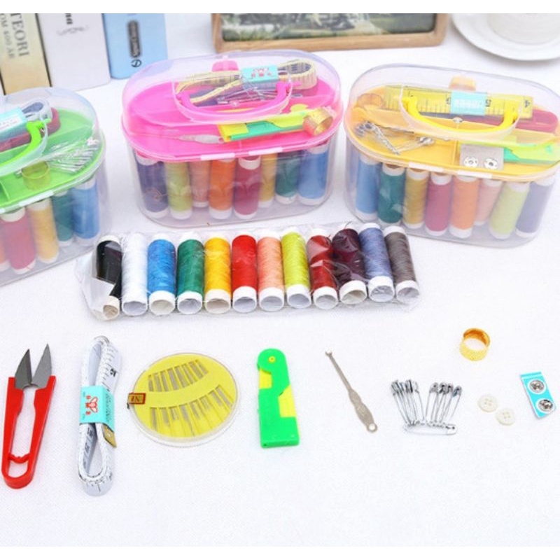 Set Alat Jahit Benang Jarum Gunting Sewing Kit Peralatan Menjahit Perlengkapan Jahit