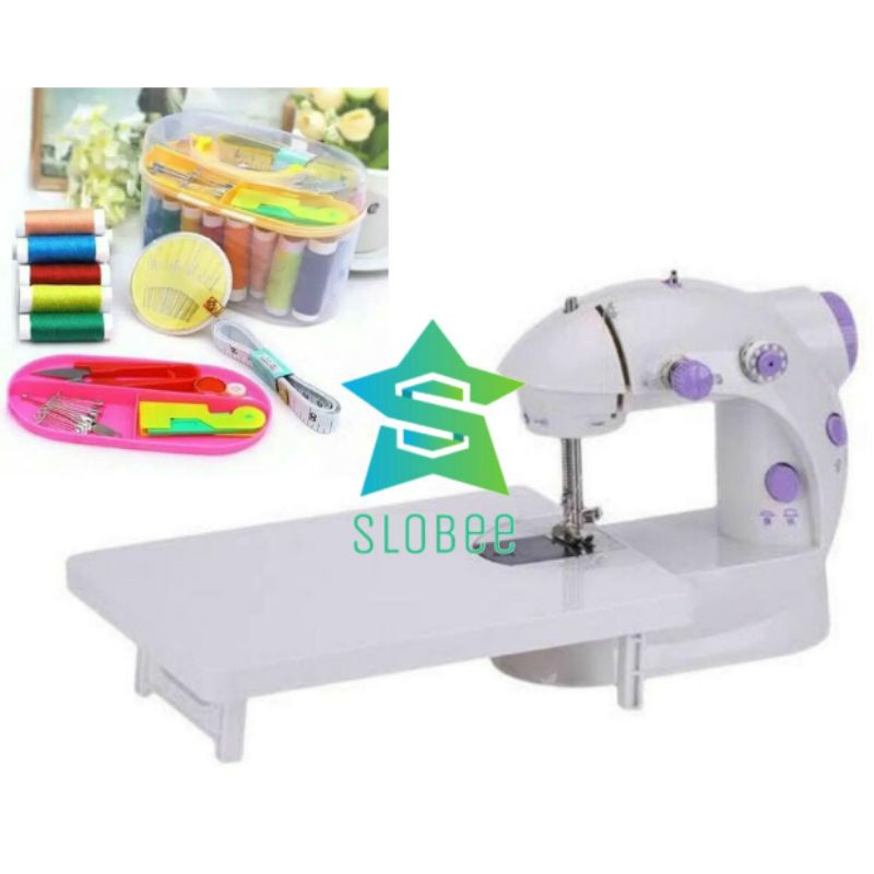 (ADA GARANSI) Mesin Jahit Portable Mini SM 202 + Meja Besar+Sewing Kit 100% Garansi