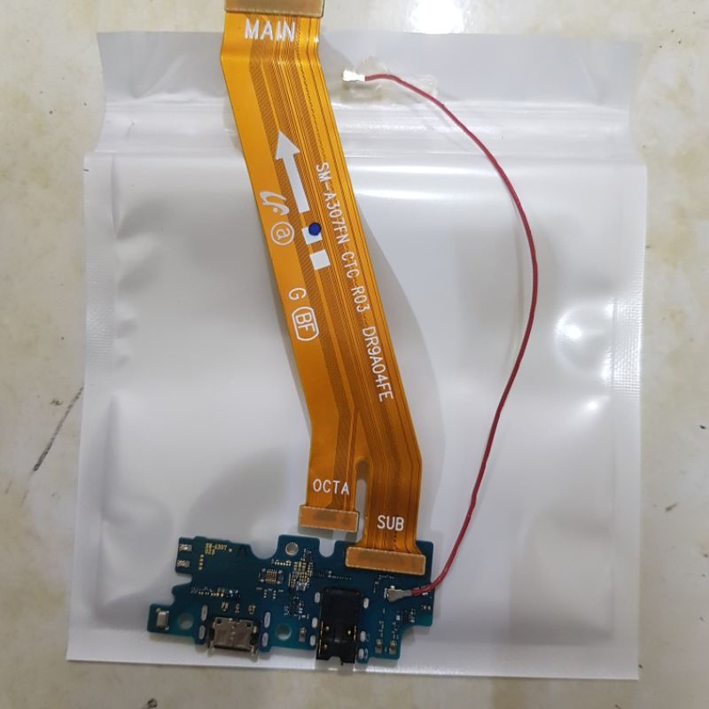 konektor cas papan cas board cas dan fleksibel penghubung SAMSUNG A30S ori copotan