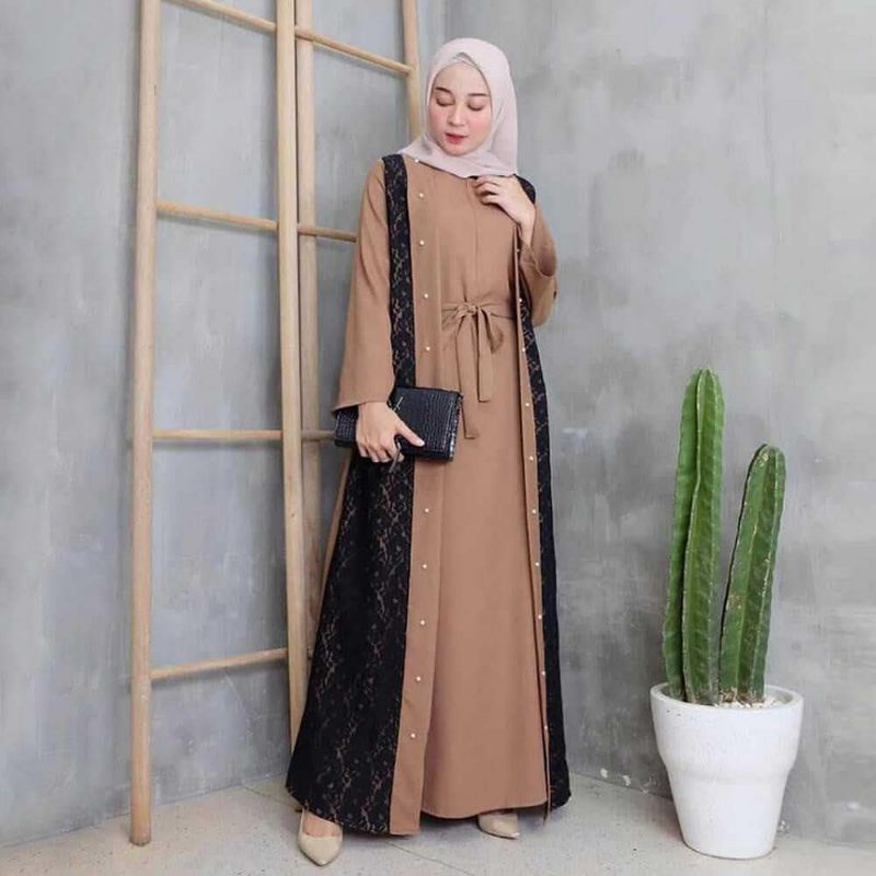 ELINA DRESS GAMIS LEBARAN WANITA DRESS KONDANGAN BROKAT TUTU GAMIS PEREMPUAN MURAH TERBARU DRESS CAN