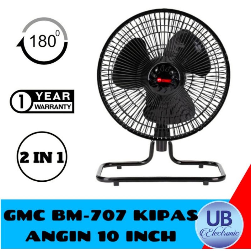Kipas angin besi duduk dan dinding 10 INCH GMC 707 terbaru termurah