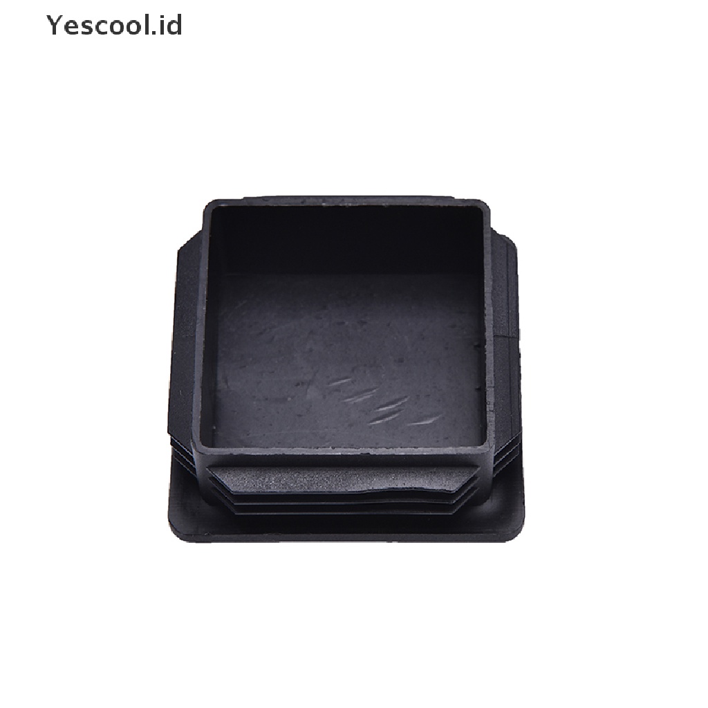 【Yescool】 10Pcs Plastic Black Blanking End Caps Square Inserts For Tube Pipe Box Section .