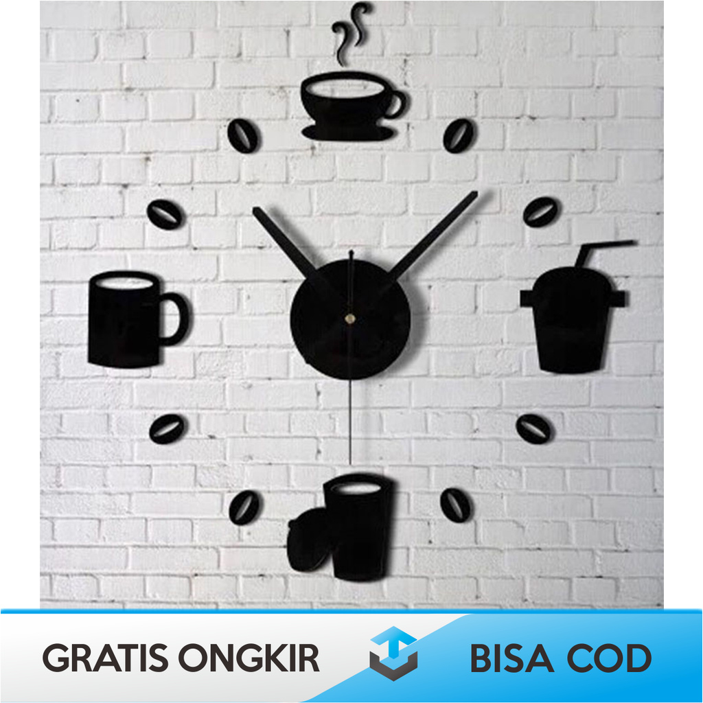 JAM DINDING UNIK BESAR KOPI TAFFWARE DIY-07 ORIGINAL - JAM DINDING KREATIF RAKSASA ORIGINAL TAFFWARE