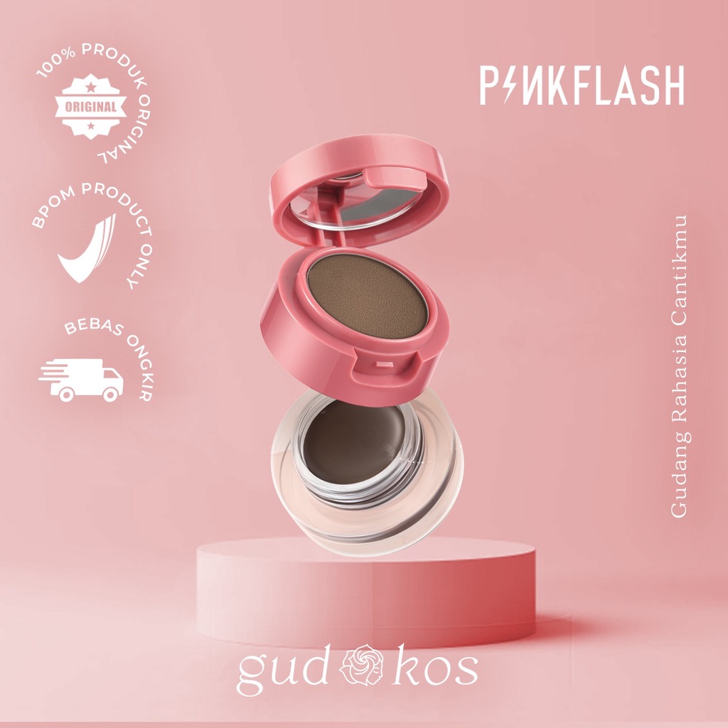 PINKFLASH 2 In 1 Eyebrow Cream &amp; Powder Gel - Eyeliner Waterproof Smudge Proof High Pigment Lasting Multi Uses