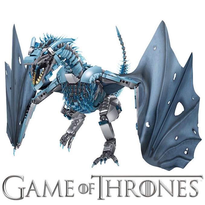 Mainan Brick Lego Ice Dragon Game Of Thrones 1889+ Pcs (Hard Level)