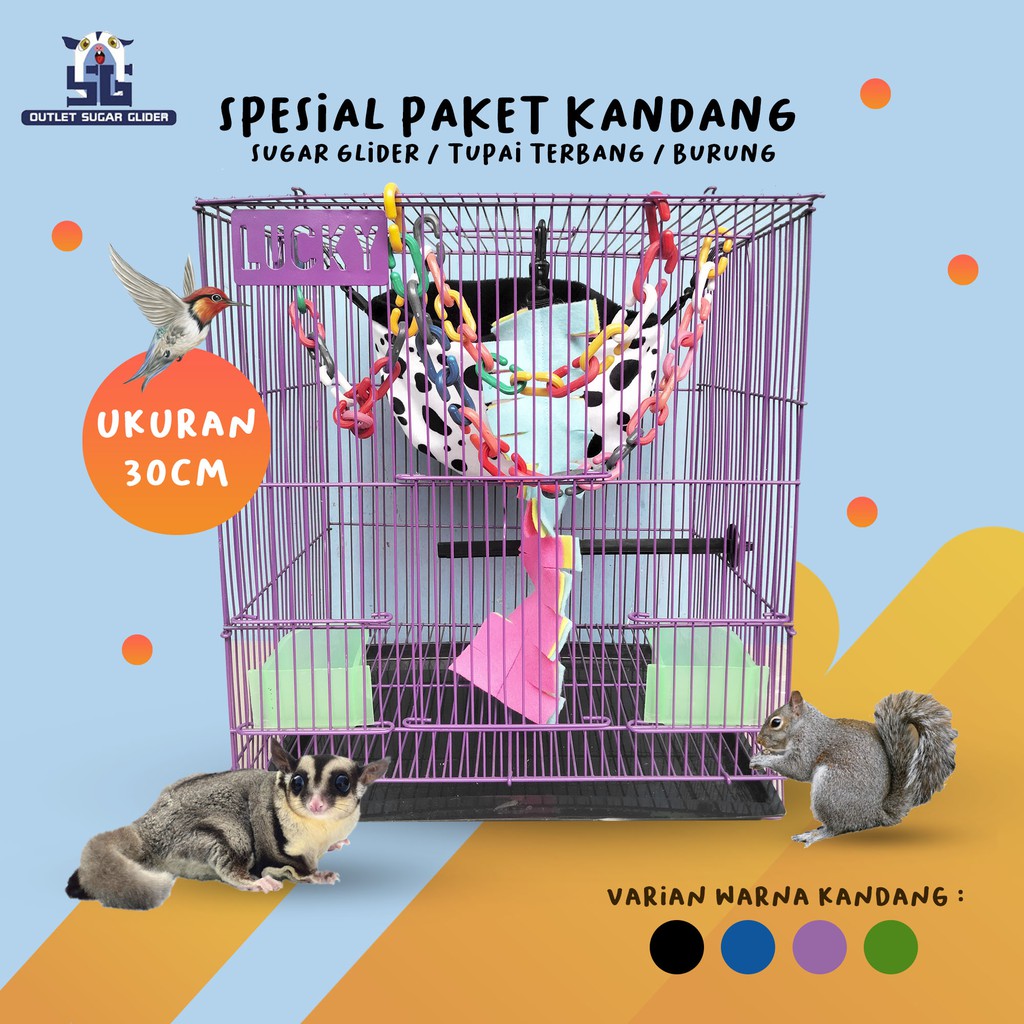 SPESIAL PAKET KANDANG HEWAN SUGAR GLIDER 30CM