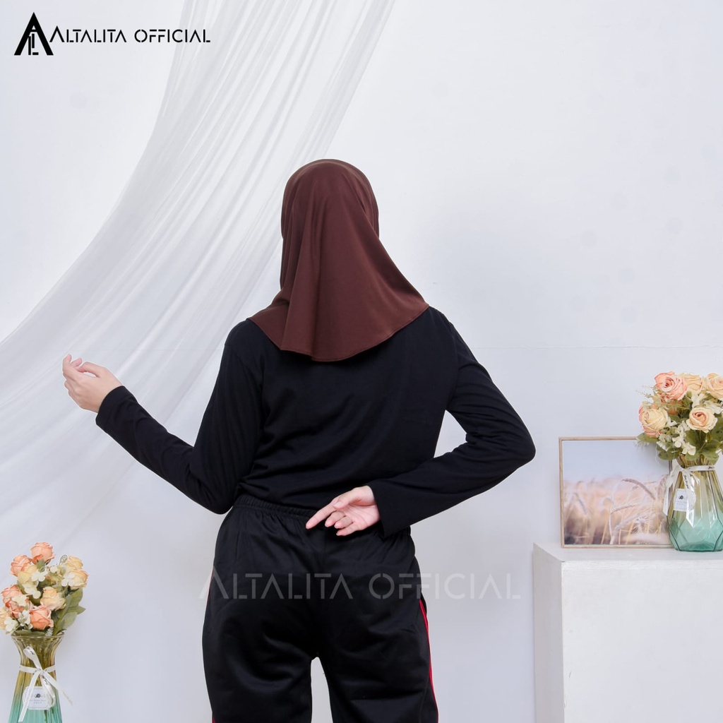 Altalita - Jilbab Instan Sporty pet Bahan Jersey Spandek Premium Polos Cocok Untuk Sekolah Olahraga dan Sehari-Hari