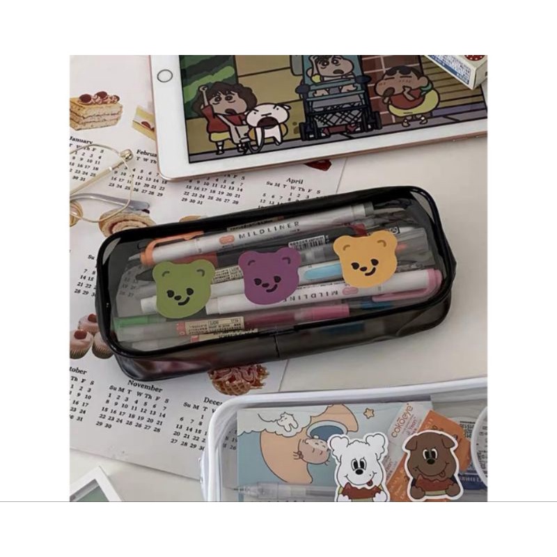 

TRANSPARAN PENCIL CASE KEKINIAN MODERN MINIMALIS SIMPEL KOREA KOTAK PENSIL TEMPAT PENSIL