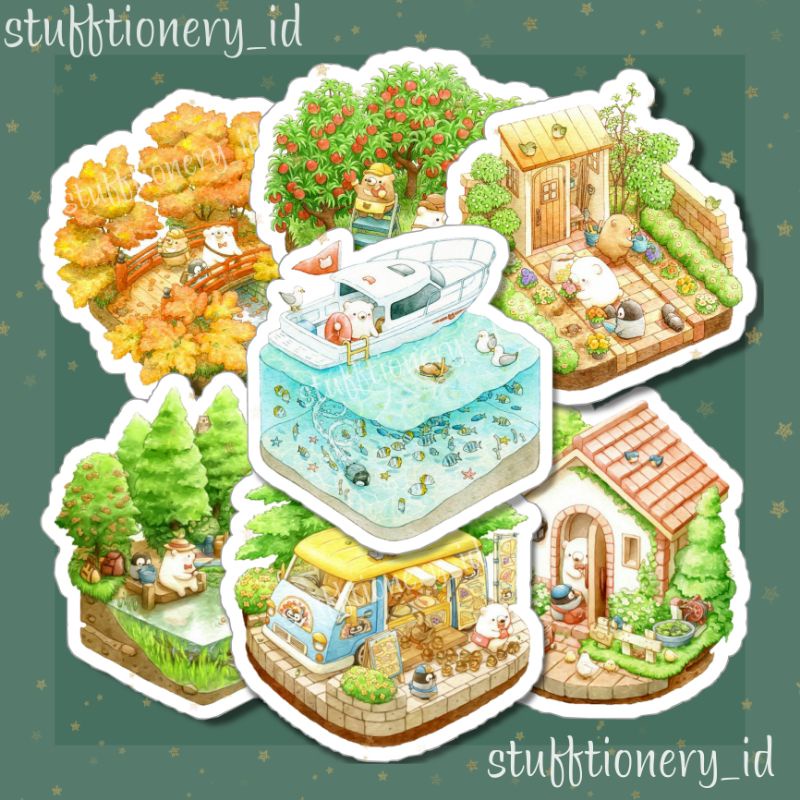 

SET STICKERS BEARS AND PENGUIN OIL PAINTING BIG MEDIUM SIZE / SET AESTHETIC BEAR STICKERS / CUTE STICKER AESTHETIC SET / KAWAII POLAR BEAR / STIKER SET LUKISAN CUTE BEAR / STICKER LAPTOP FOR DECORATIONS