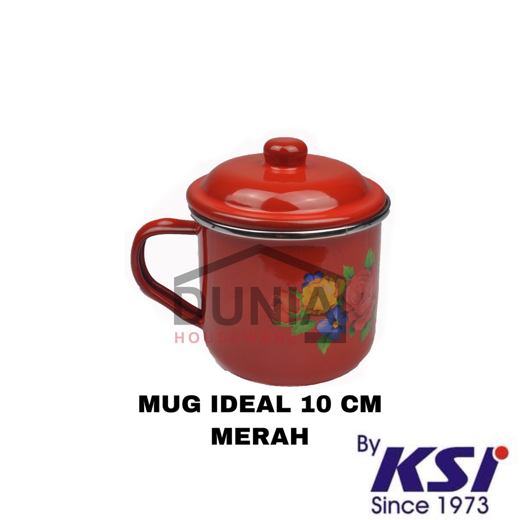 MUG ENAMEL IDEAL 10 CM (DELUXE MERAH) / MUG LAWAS