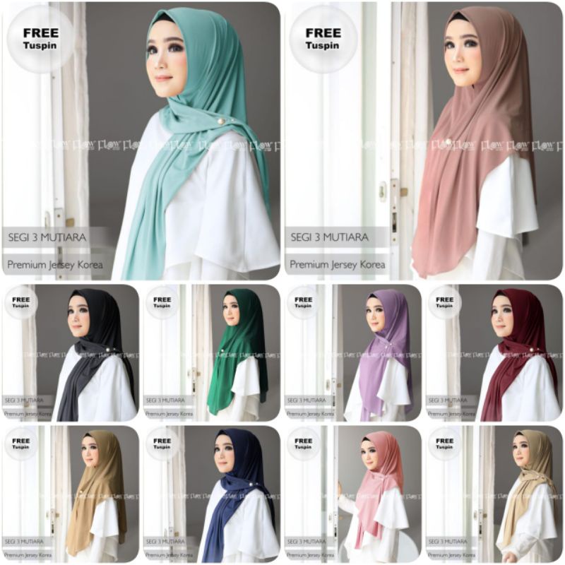 Segitiga Segi 3 Mutiara Free Tuspin Ori Flow Idea Hijab