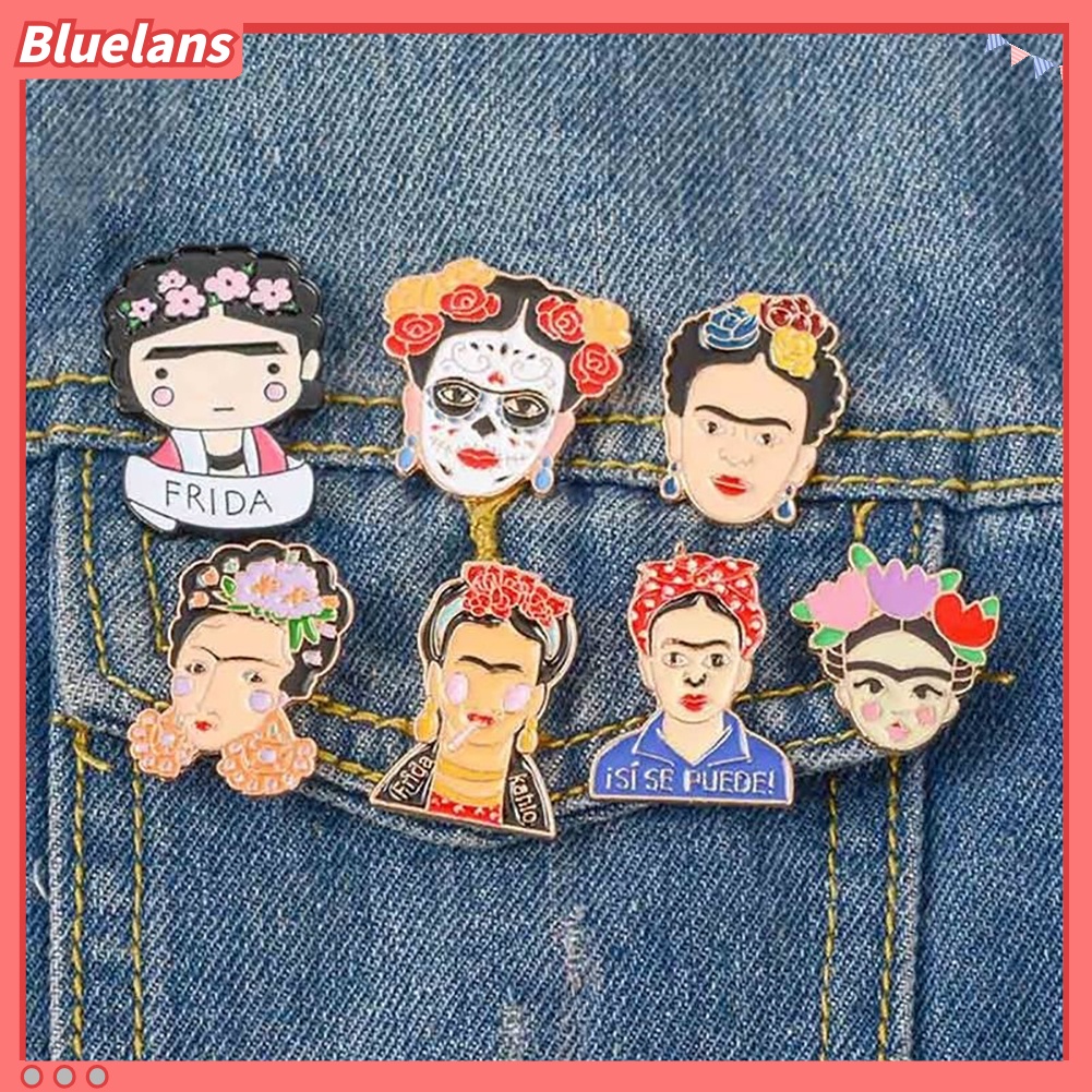 Bluelans Cartoon Enamel Frida Kahlo Mexican Badge Collar Brooch Pin Clothes Jewelry 