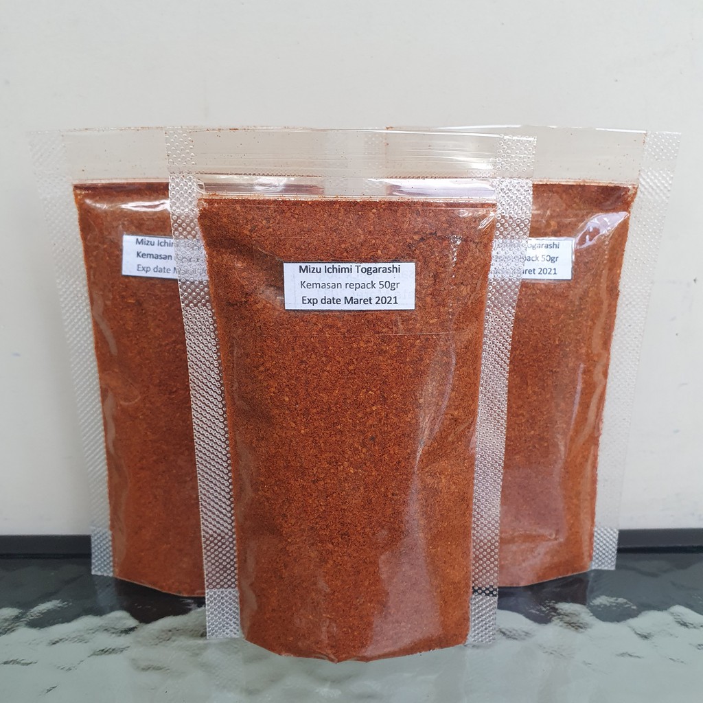 Bubuk Cabe Mizu Jepang Ichimi Togarashi Bubuk Bumbu Dapur Instan Bubuk Import Quality 50gr-MIZU 50gr