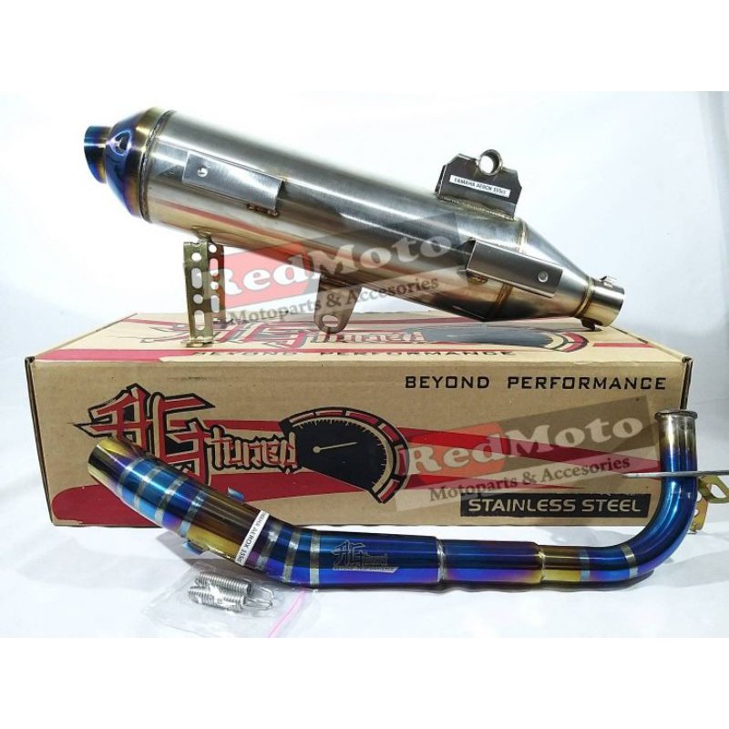 Knalpot tsugi blue bakaran AG Tuned NMAX AEROX LEXI