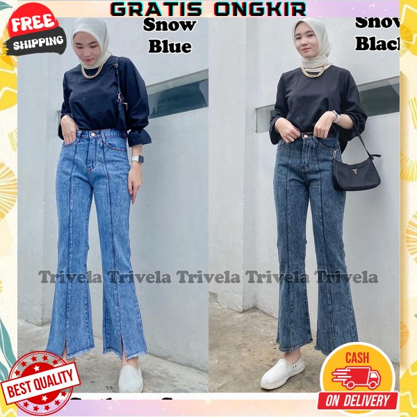 Celana Cutbray Highwaist Kulot Jeans Wanita Loose Celana Panjang Jeans Wanita Cutbray Celana Panjang