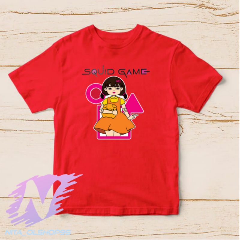 baju boneka squid game kaos anak squid game karakter boneka squid game