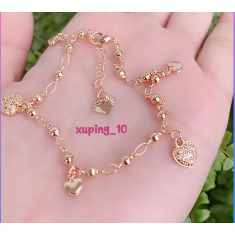 Gelang Xuping Gold Gelang Tangan Dewasa Rantai Permata Love