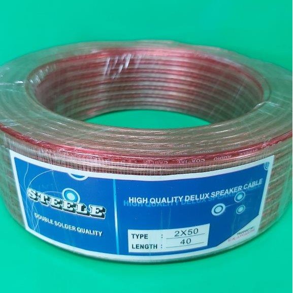 Kabel Audio Steele 2x50 Kabel transparan 2 x 50 40 meter