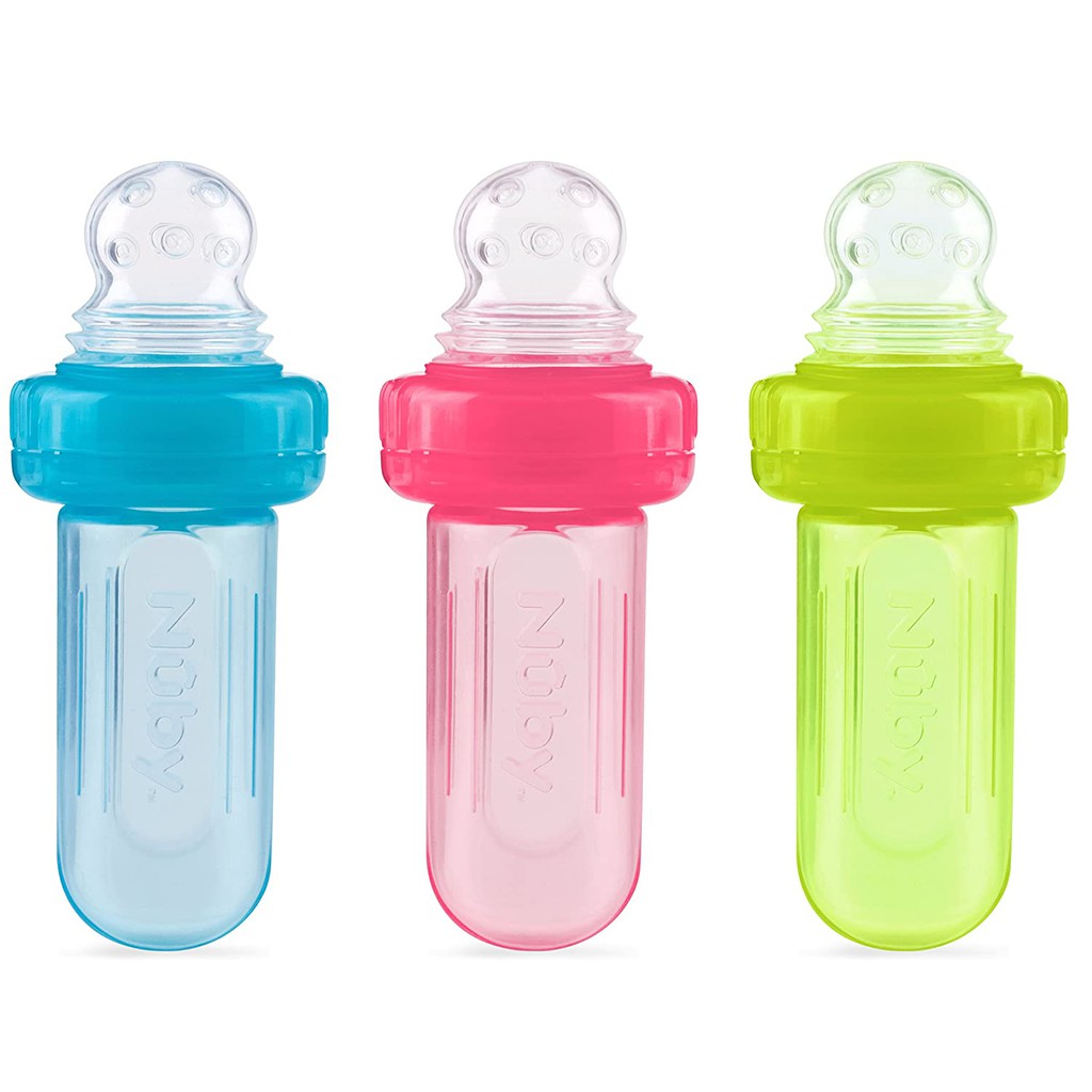 Nuby Mini Squeeze Feeder with Case 3m+ (Tersedia Pilihan Warna)