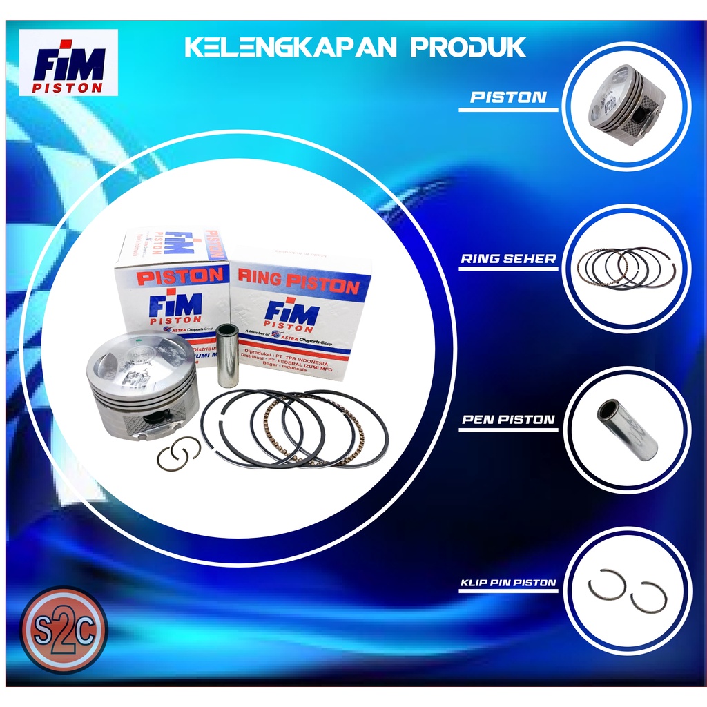 PISTON KIT BEAT VARIO SCOOPY BLADE SPACY XB FIM52 PIN 13 FIM 52-1