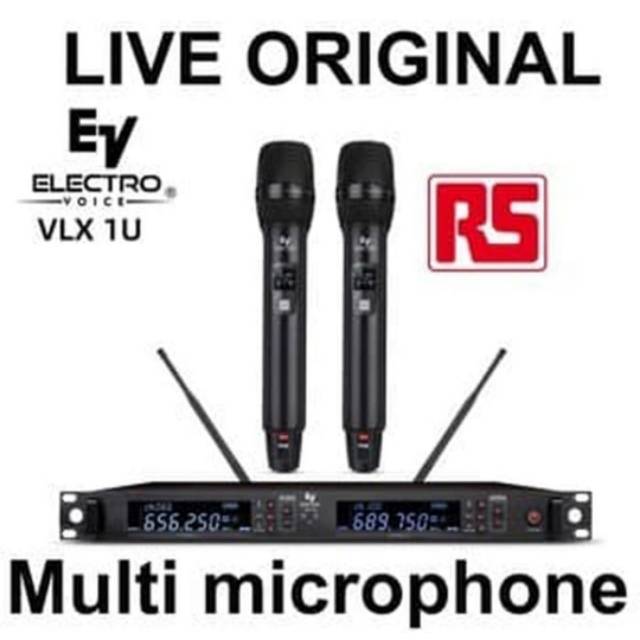 Mic Wireless EV ELECTRO VOICE VLX 1U 2 Microphone Handheld Original