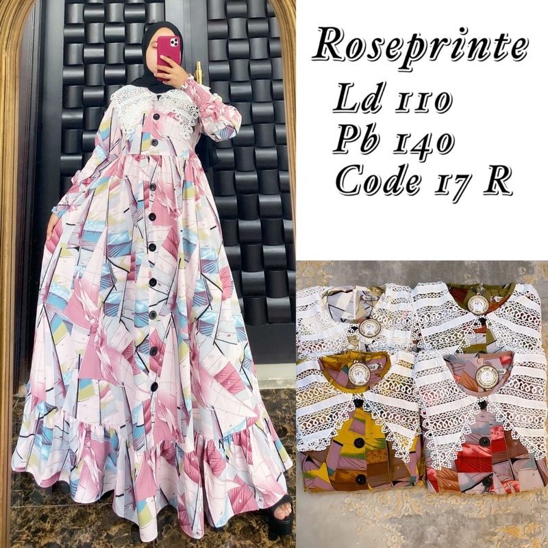 GAMIS CANTIK PREMIUM TERBARU MOTIF PELANGI BY FRILLA COLLECTION