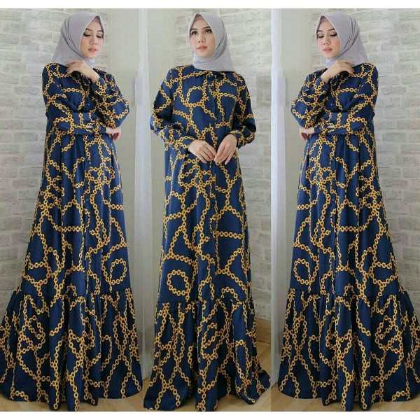Baru sq Maxy rantai  hijab baju muslim wanita xl gamis modis trendi simple elegan gamis syari gaun