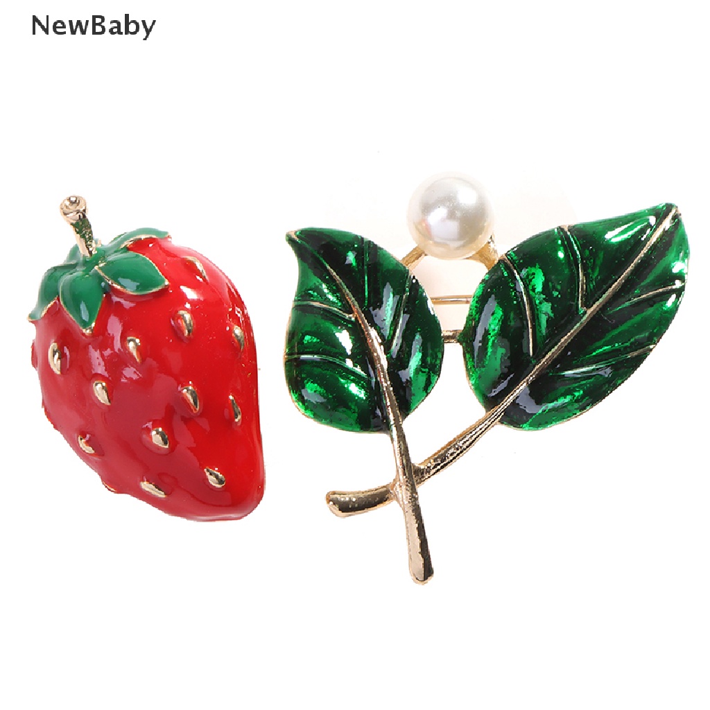 Newbaby 1PC Bros Pin Alloy Desain Buah Hias Mutiara Untuk Wanita