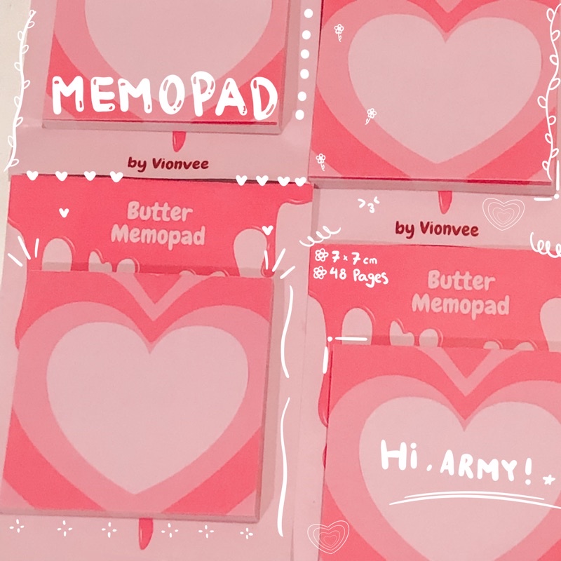 

BTS Butter Pink Memopad by Vionvee