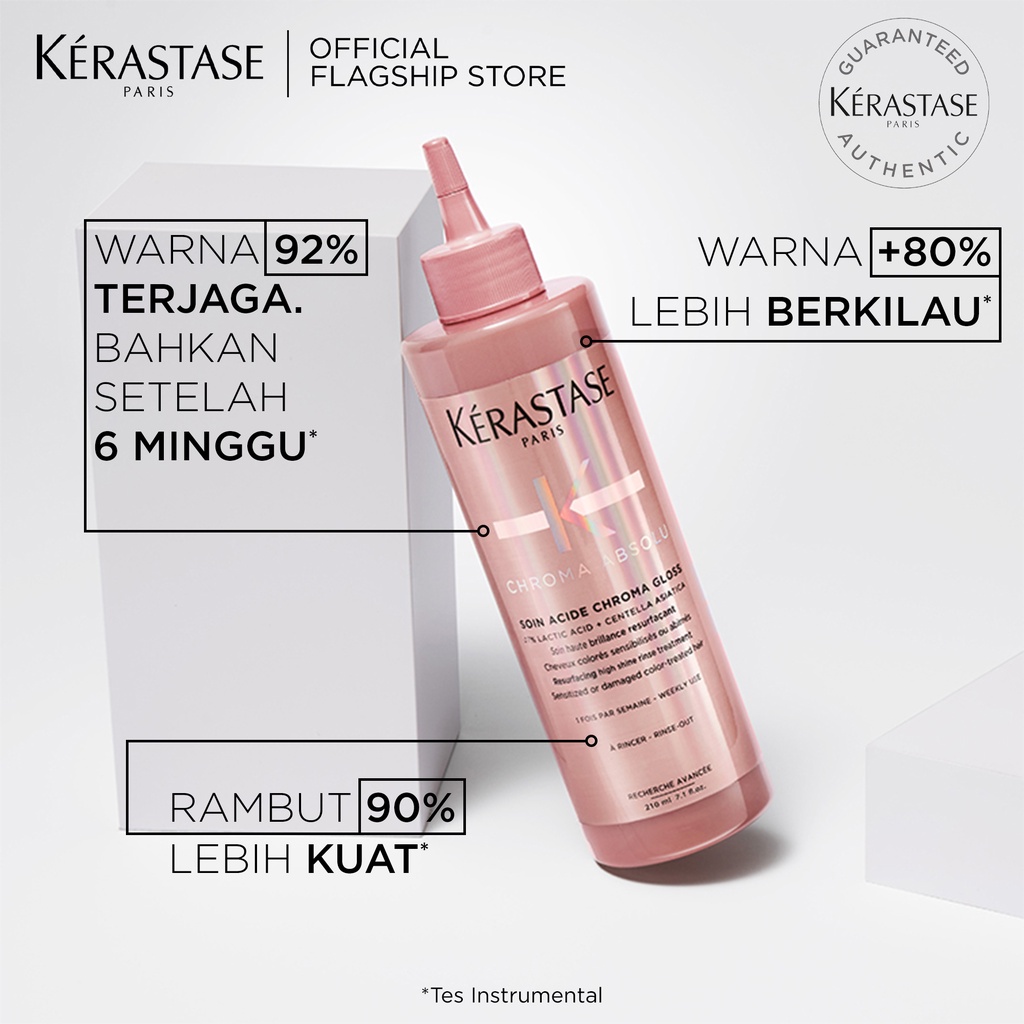 Kerastase Rinsed Hair Serum Rambut Diwarnai-Soin Acide Chroma Gloss 210ml