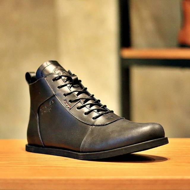 ERUDITE Black Original - Men's Shoes Sepatu Pria - Leather Shoes Sepatu Kulit Boot Pria ClassicBoots