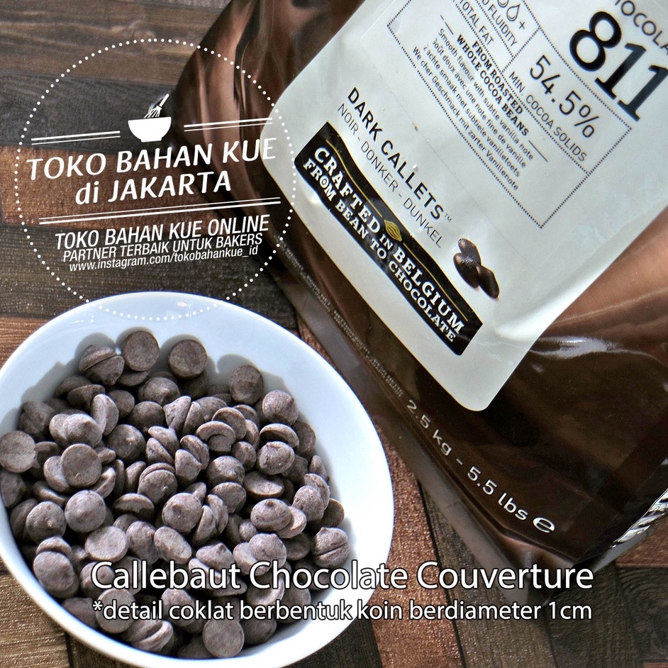 

Callebaut 811NV 100gr Dark Chocolate Couverture 54,5% Cokelat Baking