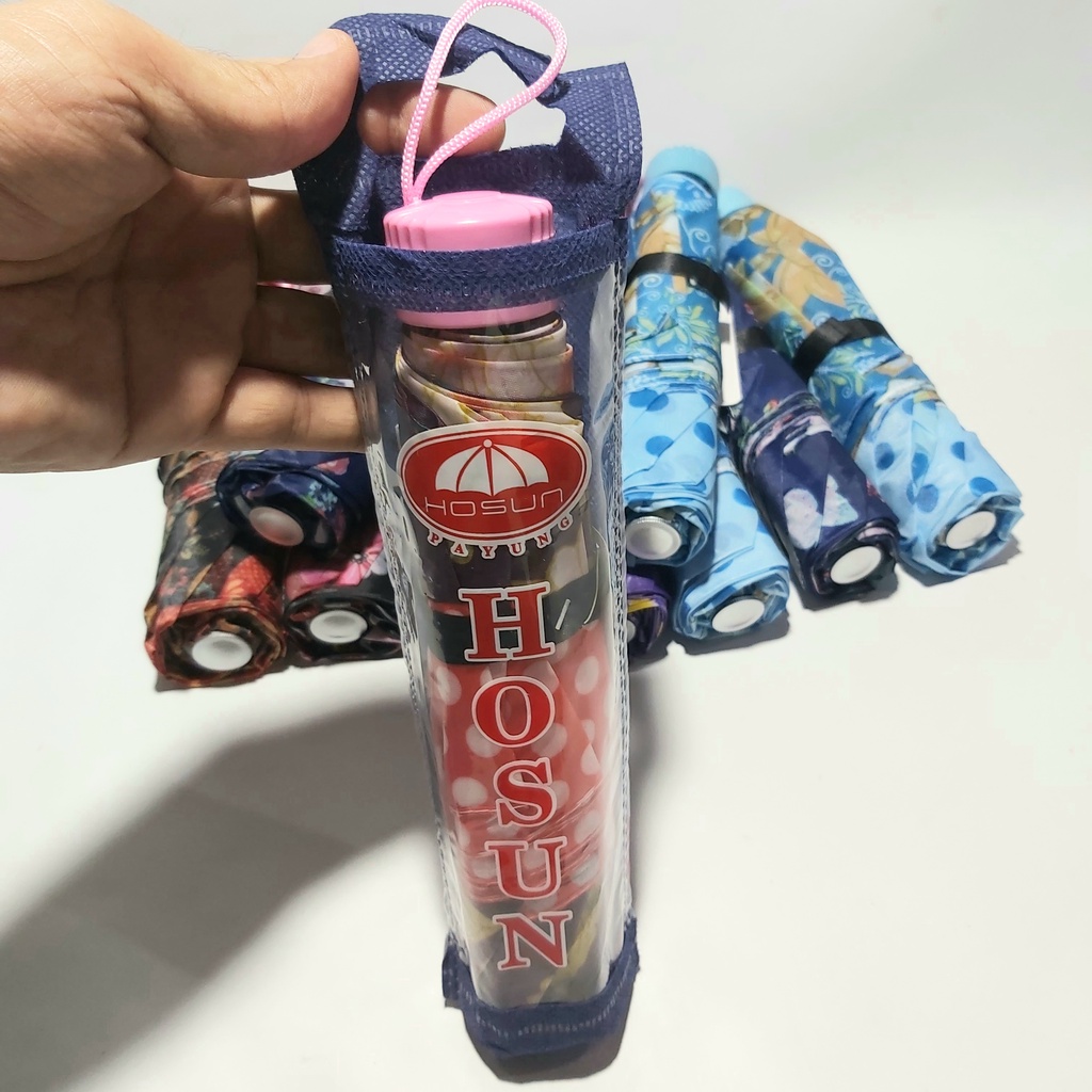 Payung Lipat Kuat Kokoh Murah Anti Angin Motif Variasi Kotak Kembang - Payung Lipat 3 Kecil Masuk Tas Simple