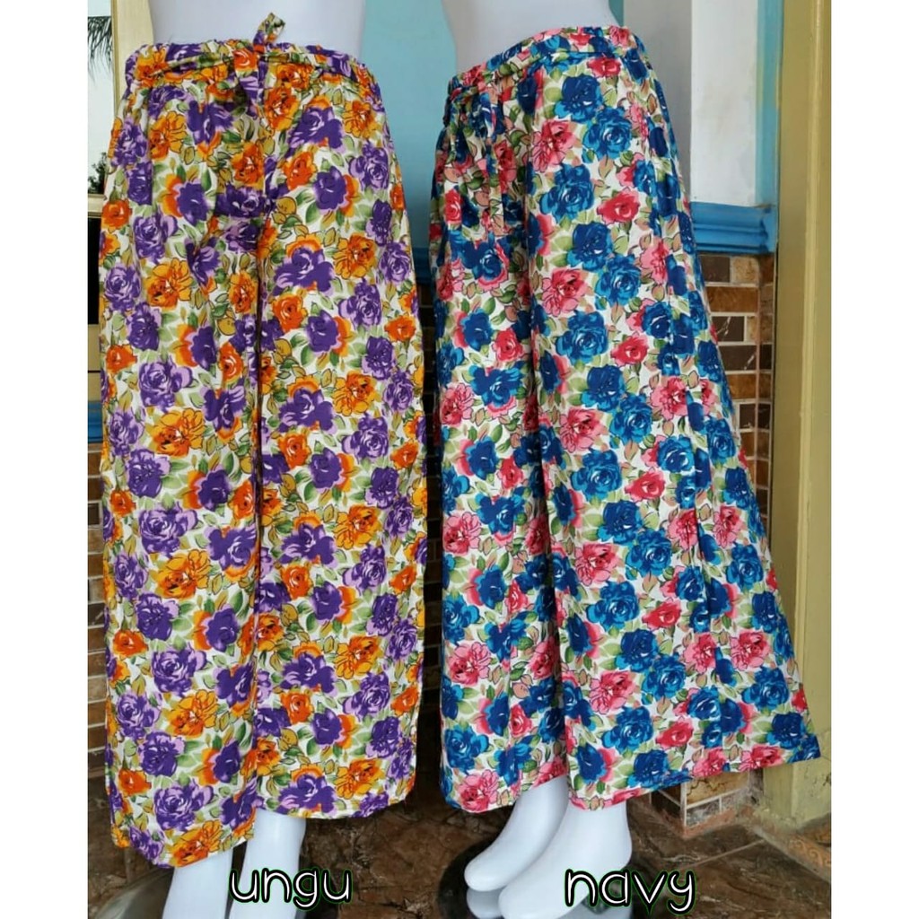 Katun jepang motif bunga bunga / celana kulot