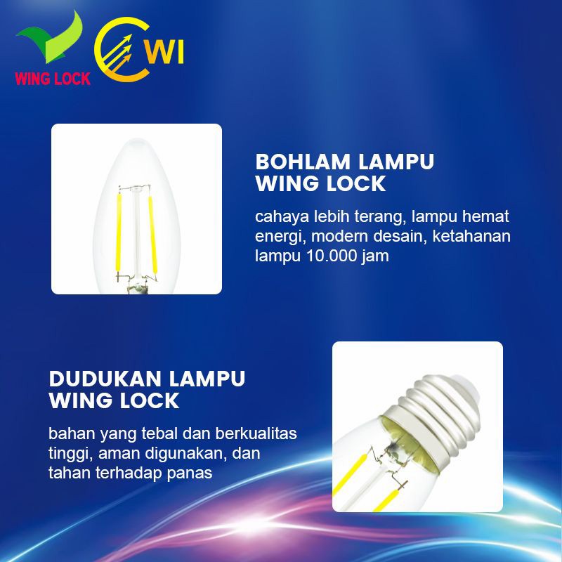 Lampu Filament 4 Watt LED ST64 E27 / Edison Bulb 4W Wing Lock