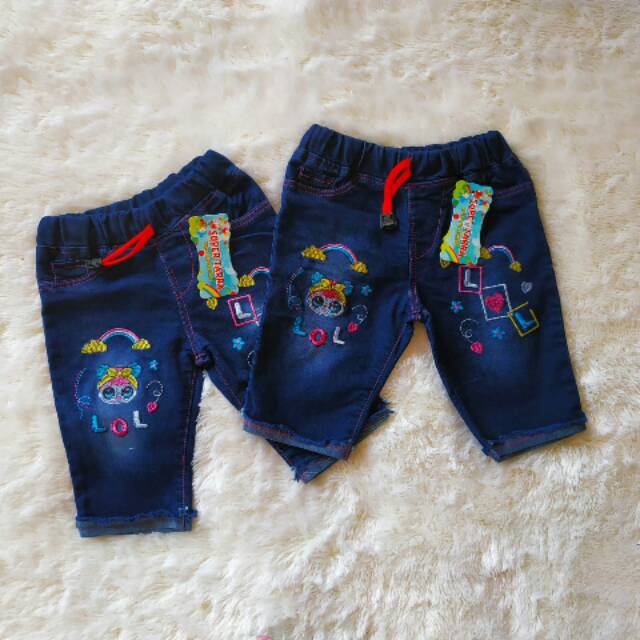 CELANA PENDEK 3/4 JEANS ANAK BORDIR MURAH