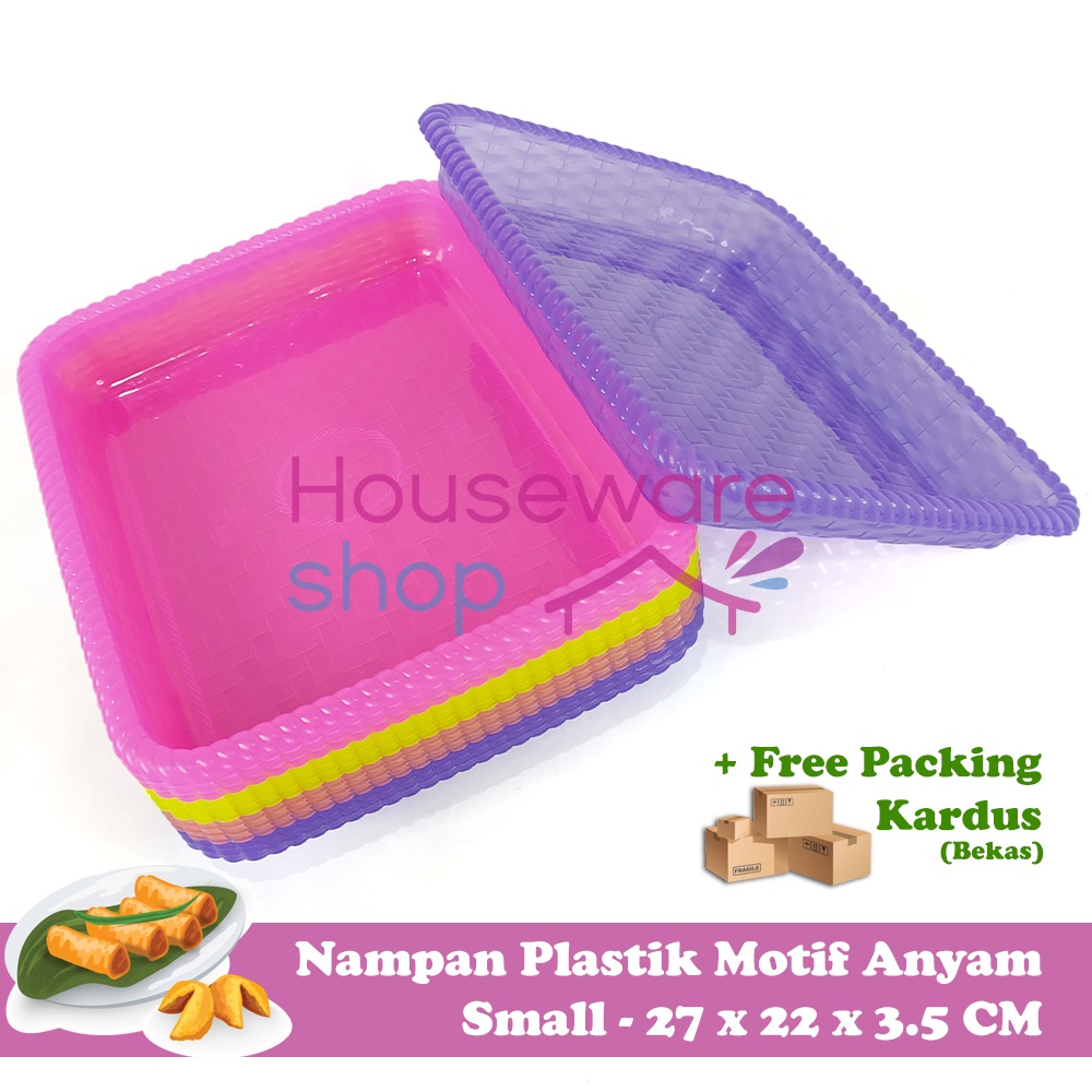 Tempat Saji / Baki Plastik / Nampan Anyam Kecil