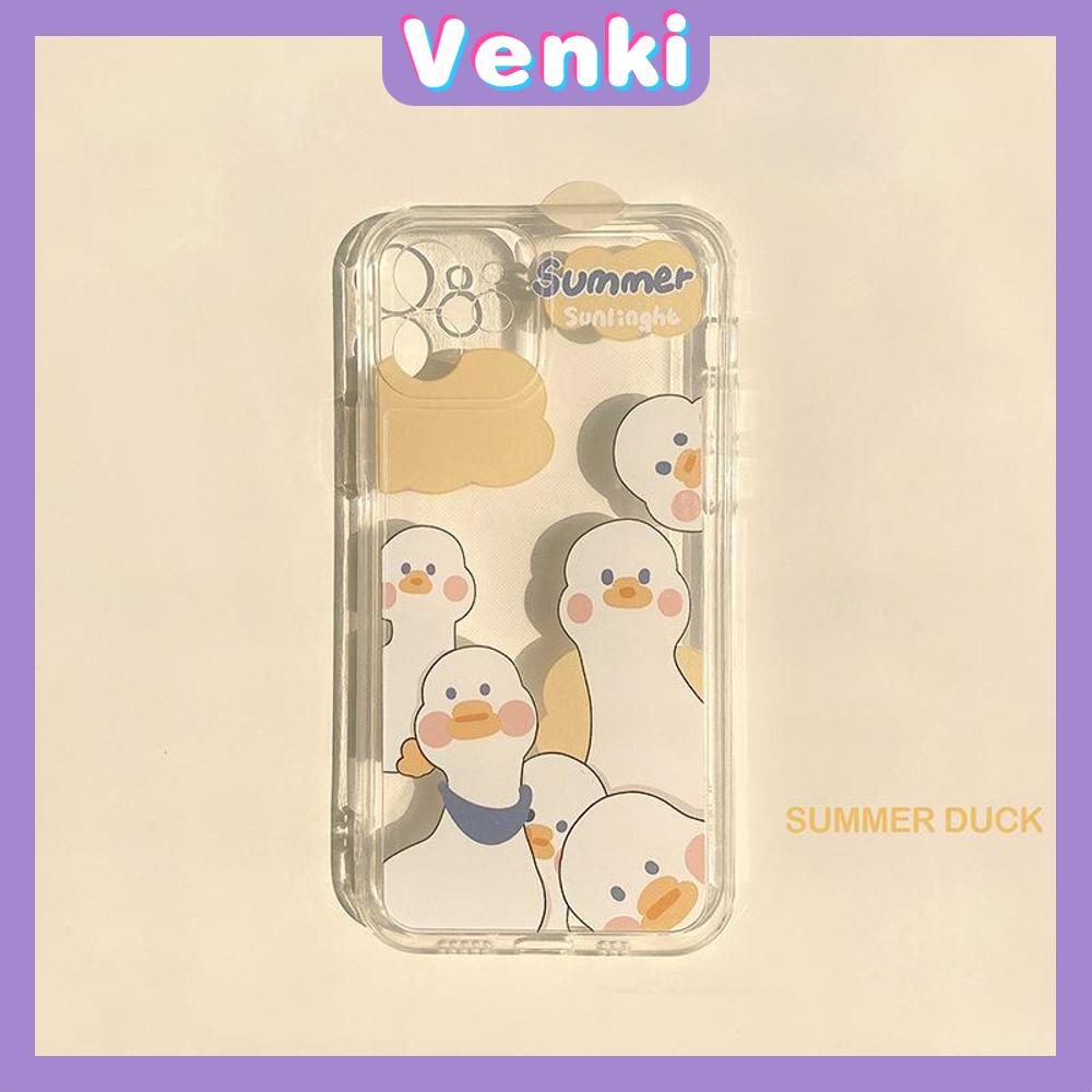 Casing Soft Case TPU Transparan Motif Awan / Bebek / Bebek Lucu Untuk Iphone